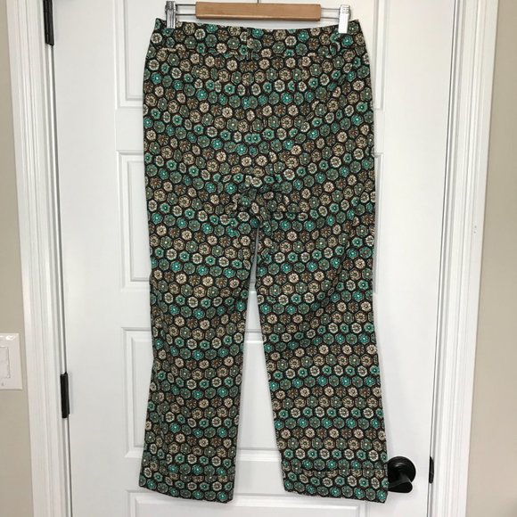 Harold's Vintage Cotton Blend Pants Women's Size 8 Retro Floral Crop Trousers - Picture 3 of 12